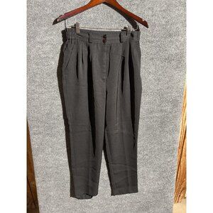 Shun Woo Pants Juniors 13 Black Pleated Tapered Elastic Waist Workwear Casual